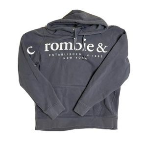 ABERCROMBIE & FITCH MENS LOGO HOODIE SWEATSHIRT Large Grey